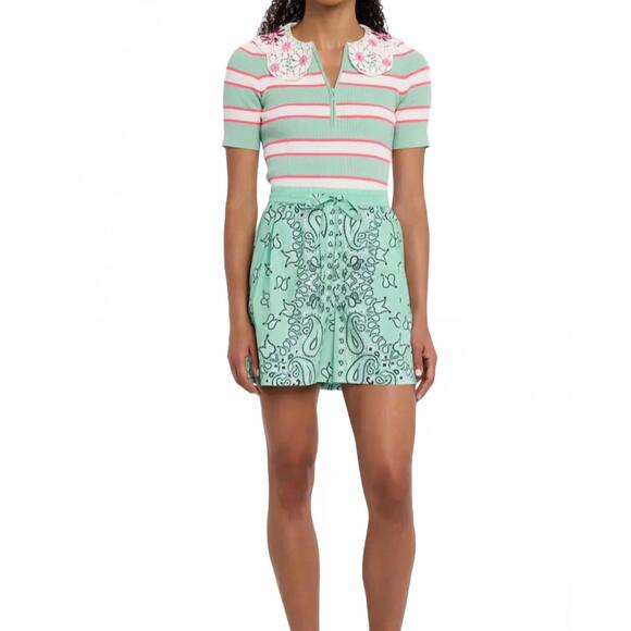 NEW ESSENTIEL ANTWERP hissels high waist shorts in tutu turquoise